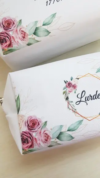 Necessaire Casamento Box Folhagem com Floral Rose