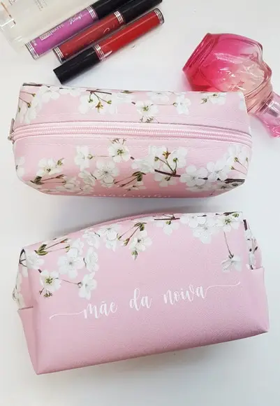 Necessaire Casamento Flor de Cerejeira Rosa Mod Box