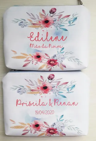 Necessaire Casamento Floral Azul Marinho