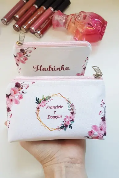 Necessaire Casamento Floral Rosa