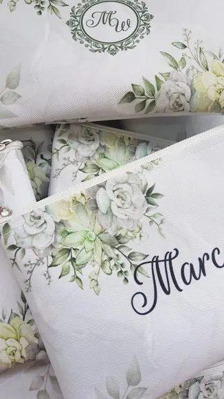 Necessaire Casamento Floral Verde Slim