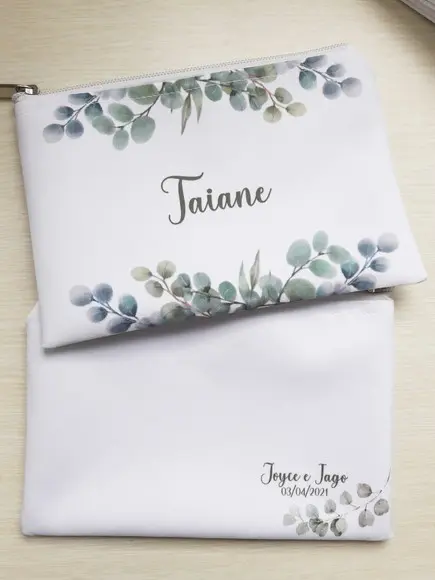 Necessaire Casamento Folhagem Eucalipto