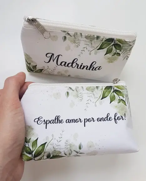 Necessaire Casamento Folhagem Trapézio P