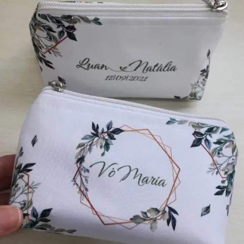 Necessaire Casamento Folhagem Trapézio P