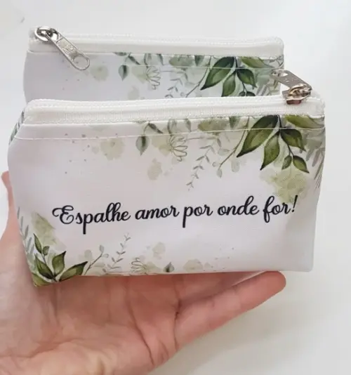 Necessaire Casamento Folhagem Trapézio P