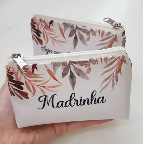 Necessaire Casamento Folhagem Trapézio P