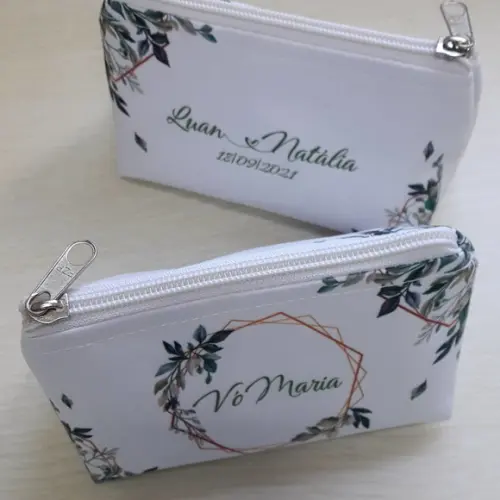 Necessaire Casamento Folhagem Trapézio P