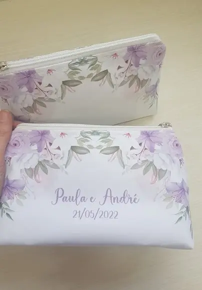 Necessaire Casamento Lilás modelo Trapézio
