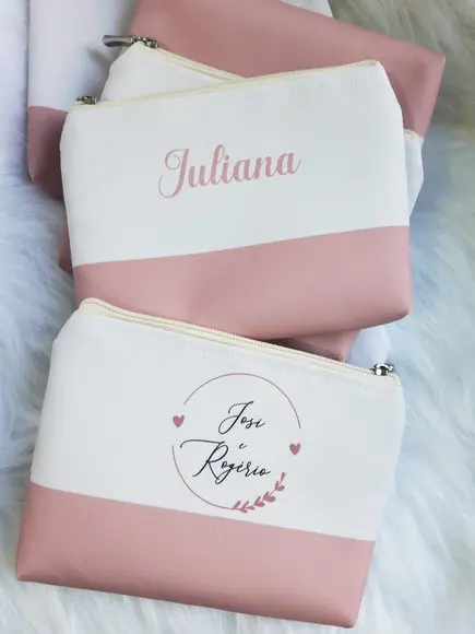 Necessaire Casamento Rose com Fundo Creme