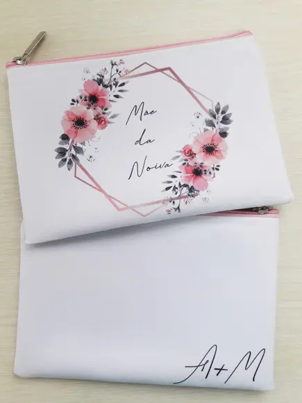 Necessaire Casamento Slim com Monograma Floral
