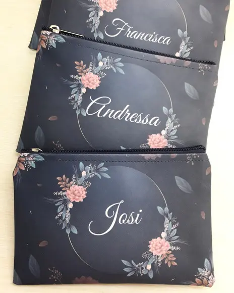Necessaire Casamento Slim Floral Azul