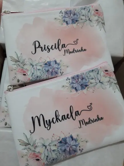 Necessaire Casamento Slim Floral Cactus
