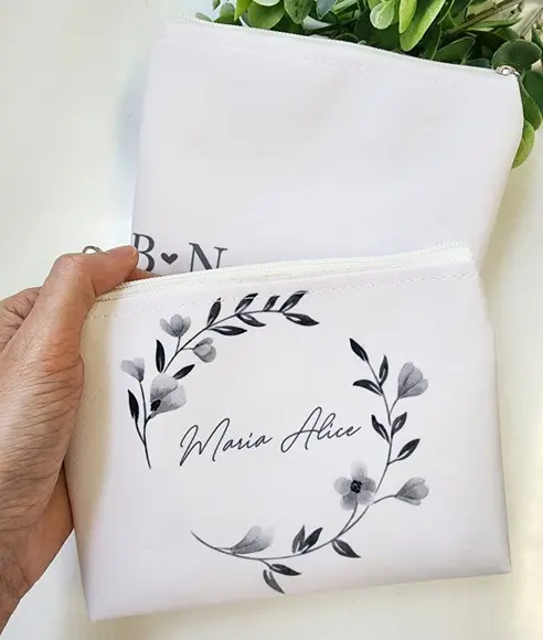 Necessaire Floral Tons de Cinza