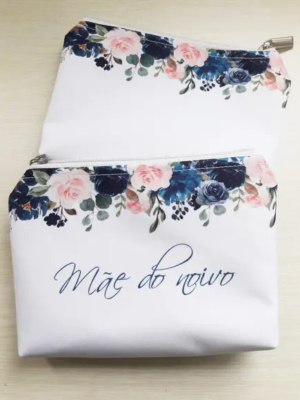 Necessaire Madrinha Azul com Rosa