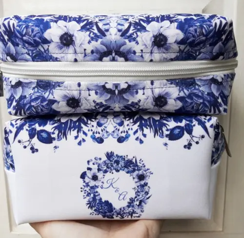 Necessaire Madrinha Box Floral Azul