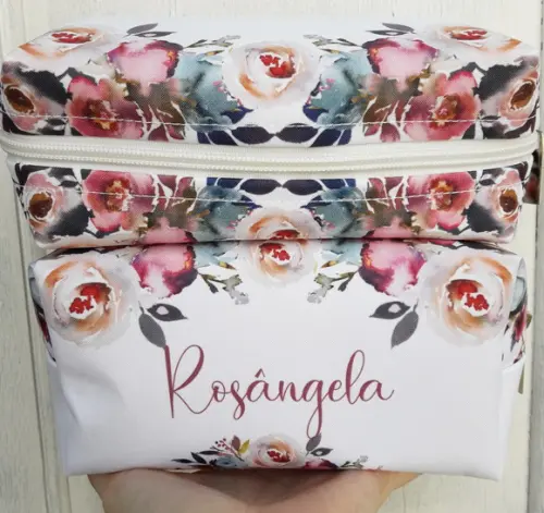 Necessaire Madrinha Box Floral Rosa