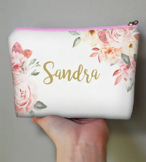 Necessaire Madrinha Casamento Floral Rosê