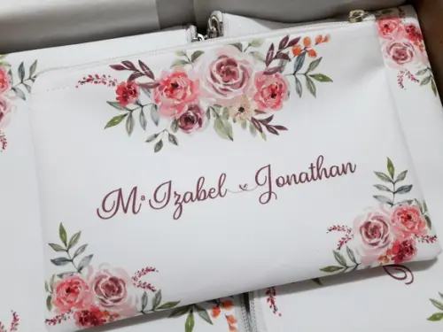 Necessaire Madrinha Floral Rosa com Lilás