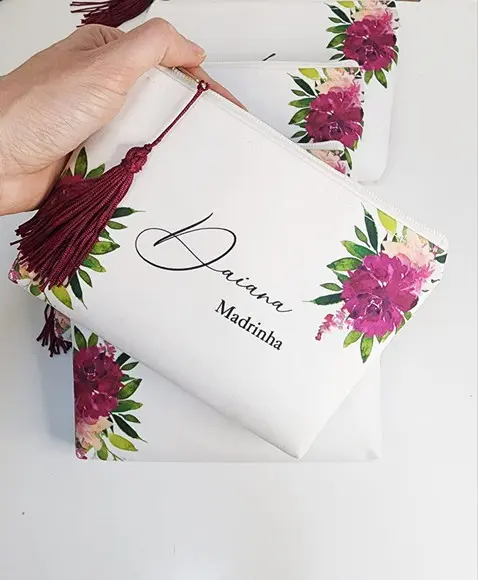 Necessaire Madrinha Marsala com Pingente