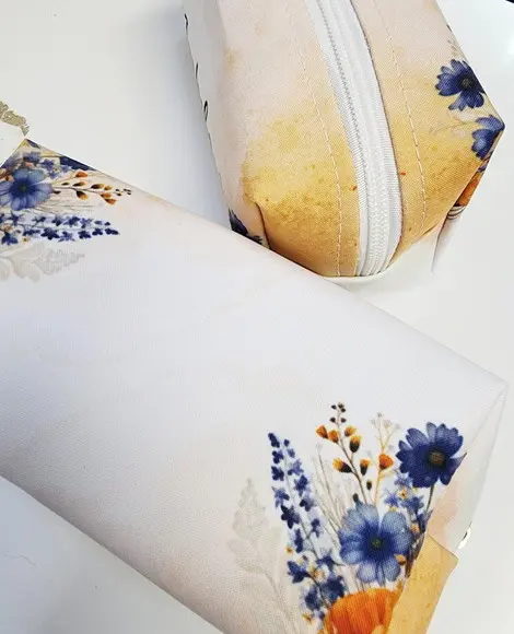 Necessaire Madrinhas Laranja com Azul Marinho