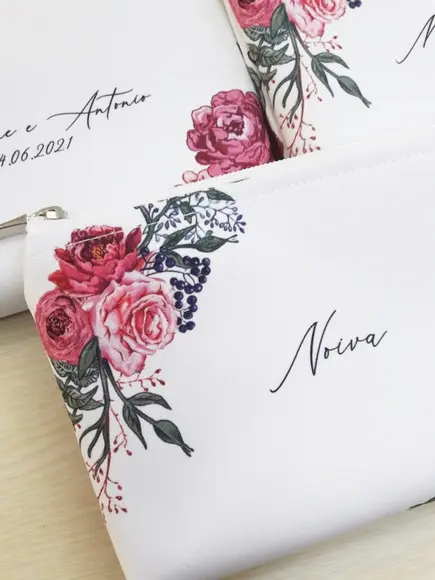 Necessaire Marsala com Rosa