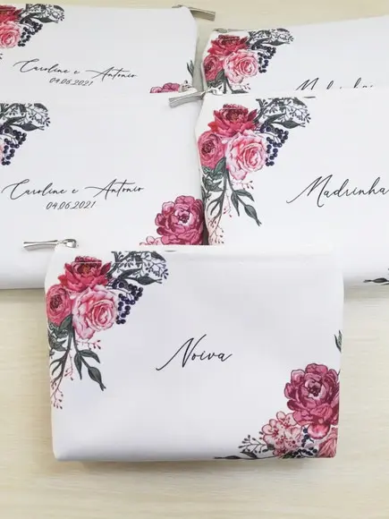 Necessaire Marsala com Rosa