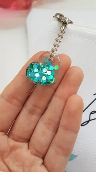 Necessaire Personalizada Azul com Pingente Glitter
