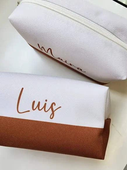 Necessaire Personalizada Box Faixa Marrom