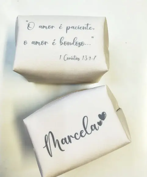 Necessaire Personalizada Box P Escrita em Cinza