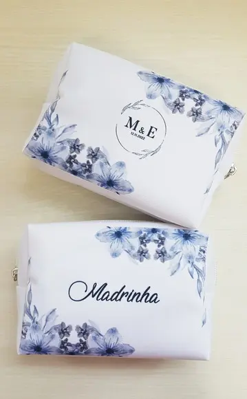 Necessaire Personalizada Casamento Azul Box Caixinha