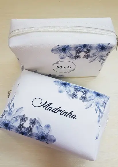 Necessaire Personalizada Casamento Azul Box Caixinha