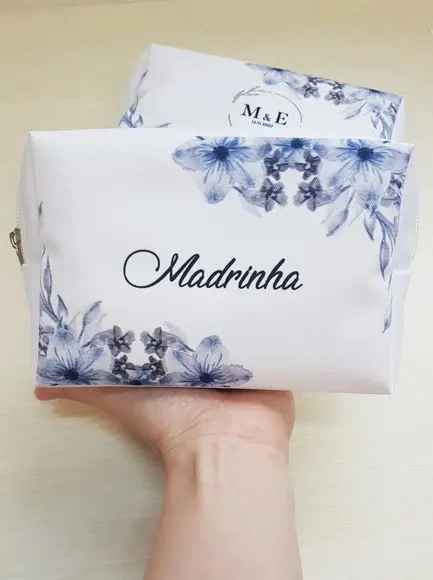 Necessaire Personalizada Casamento Azul Box Caixinha
