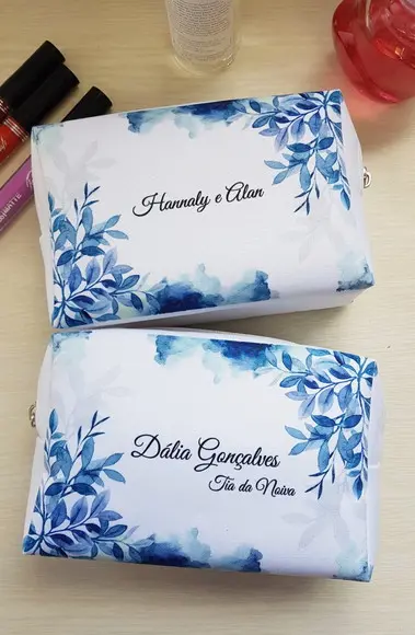 Necessaire Personalizada Casamento Azul Serenity Box Caixinh