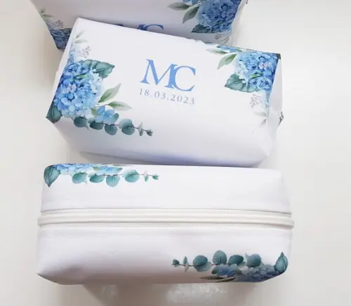 Necessaire Personalizada Casamento Floral Azul