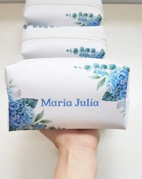 Necessaire Personalizada Casamento Floral Azul