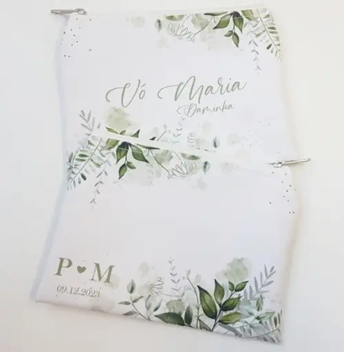 Necessaire Personalizada Casamento Folhagem