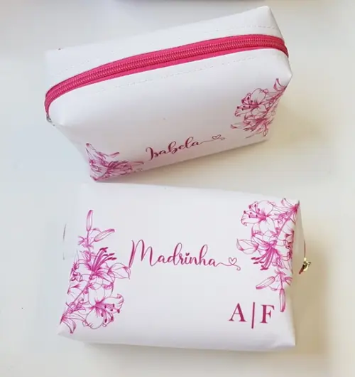 Necessaire Personalizada Casamento Fúcsia