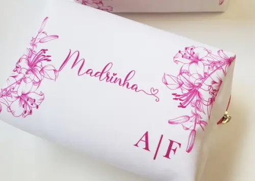 Necessaire Personalizada Casamento Fúcsia