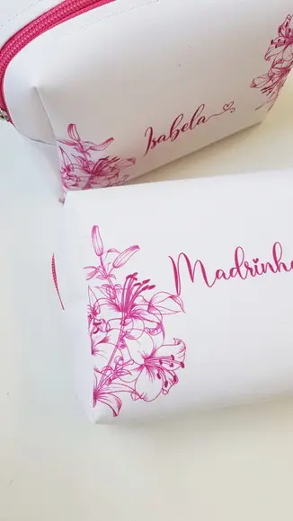 Necessaire Personalizada Casamento Fúcsia