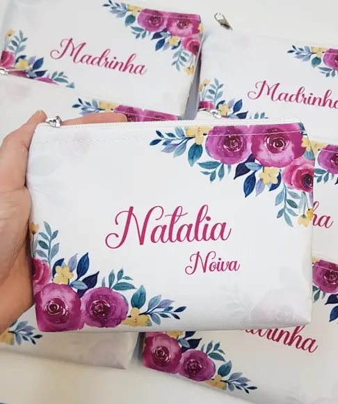 Necessaire Personalizada Casamento Fúcsia