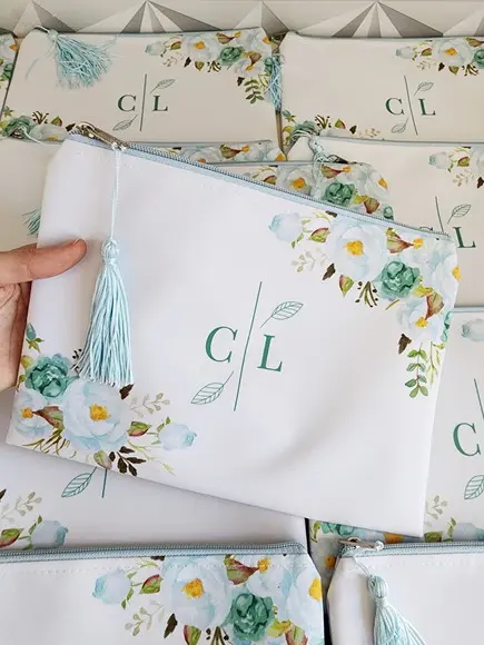 Necessaire Personalizada Casamento Slim G com Pingente