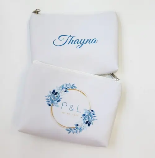 Necessaire Personalizada Floral Azul