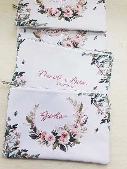 Necessaire Personalizada Floral Rosa (slim)