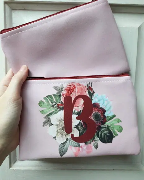 Necessaire Personalizada Floral Rosa (slim)