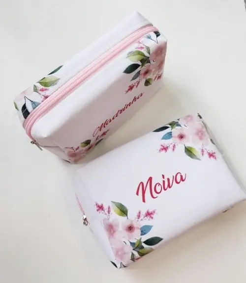 Necessaire Personalizada Floral Rosa