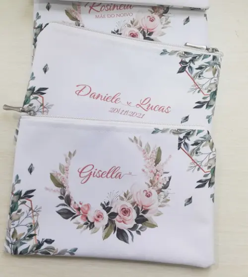 Necessaire Personalizada Floral Rosa (slim)