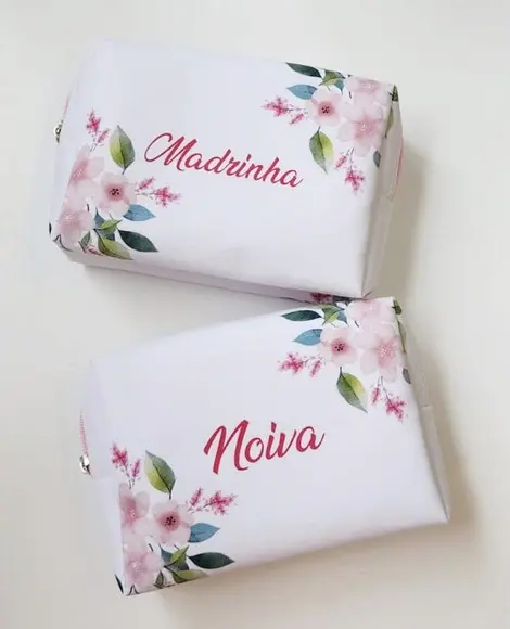 Necessaire Personalizada Floral Rosa