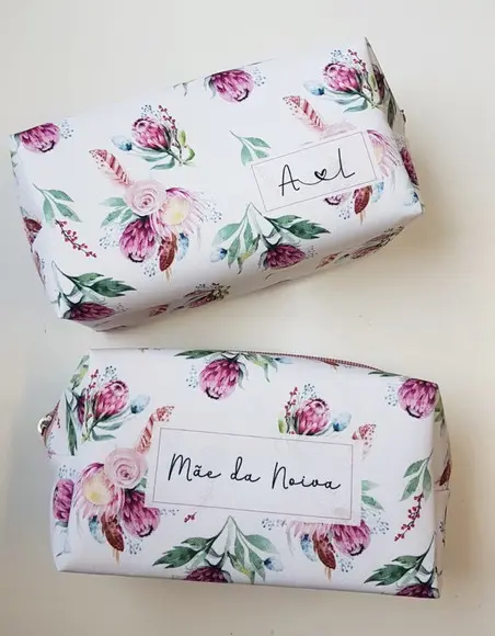 Necessaire Personalizada Floral Rose
