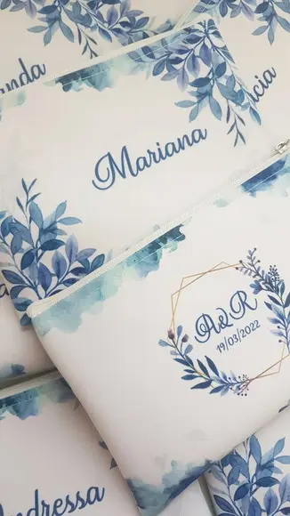 Necessaire Personalizada Folhagem Azul