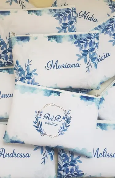 Necessaire Personalizada Folhagem Azul